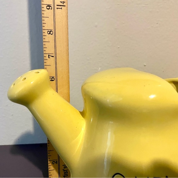 RAE DUNN Water Pitcher Yellow QUENCH Planter Plants Home Decor Garden Artisan - Picture 8 of 8